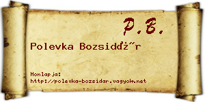 Polevka Bozsidár névjegykártya